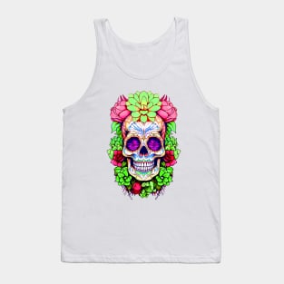 Day of the Dead Sweet Skull Halloween El dia de los Muertos Tank Top